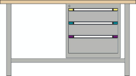 Thurmetall Werkbank, 3 Schubladen, 1 Ablageboden