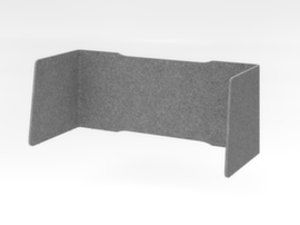 Schallabsorbierende Tischtrennwand, Höhe x Breite 600 x 1540 mm, Wand grau meliert