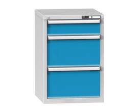 Schubladenschrank Topas A, 3 Schublade(n), RAL7035 Lichtgrau/RAL5012 Lichtblau