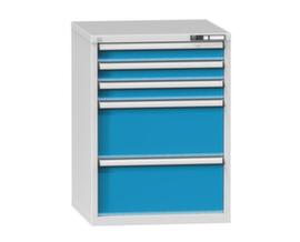 Schubladenschrank Topas B, 5 Schublade(n), RAL7035 Lichtgrau/RAL5012 Lichtblau