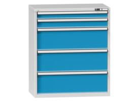 Schubladenschrank Topas C, 5 Schublade(n), RAL7035 Lichtgrau/RAL5012 Lichtblau