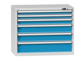 Schubladenschrank Topas C, 6 Schublade(n), RAL7035 Lichtgrau/RAL5012 Lichtblau