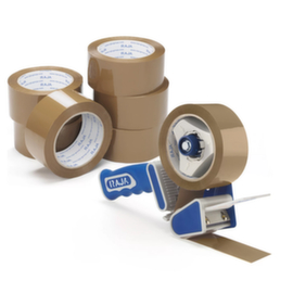 Sicherheits-Handabroller Set mit 6 Rollen, f&uuml;r Bandbreite 50 mm
