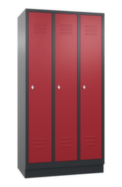 C+P Garderobenschrank Classic mit Lüftungsschlitzen und 3 Abteilen, Abteilbreite 300 mm