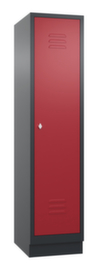 C+P Garderobenschrank Classic mit 1 Abteil + Tür geschlitzt, Abteilbreite 400 mm