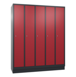 C+P Garderobenschrank Classic mit 5 Abteilen Türen glatt, Abteilbreite 300 mm