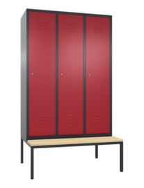 C+P Sitzbankschrank Classic mit 3 Abteilen, Abteilbreite 400 mm
