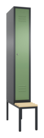 C+P Umkleideschrank Classic mit Sitzbank + 1 Abteil, Abteilbreite 300 mm