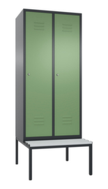 C+P Sitzbankschrank Classic mit 2 Abteilen, Abteilbreite 400 mm