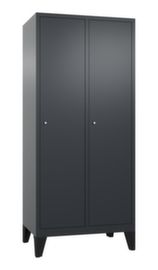 C+P Garderobenschrank Classic mit 2 Abteilen und glatten Türen, Abteilbreite 400 mm