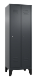C+P Garderobenschrank Classic mit 2 Abteilen und Lüftungsschlitzen, Abteilbreite 300 mm