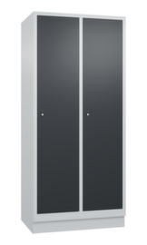 C+P Garderobenschrank Classic mit 2 Abteilen und glatten Türen, Abteilbreite 400 mm