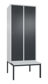 C+P Sitzbankschrank Classic mit 2 Abteilen, Abteilbreite 400 mm