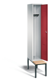C+P Umkleideschrank Classic mit Sitzbank + 1 Abteil, Abteilbreite 300 mm