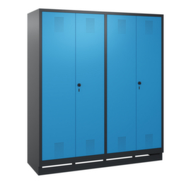 C+P Garderobenschrank Evolo mit 4 Abteilen je 2 gemeinsam verschließbar, Abteilbreite 400 mm