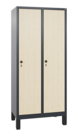 C+P Garderobenschrank Evolo mit 2 Abteilen + Dekortüren, Abteilbreite 400 mm