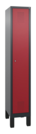 C+P Garderobenschrank Evolo mit 1 Abteil - Tür mit Lochbild, Abteilbreite 300 mm