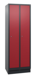C+P Garderobenschrank Evolo mit 2 Abteilen - glatte Türen, Abteilbreite 300 mm