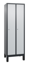 C+P Garderobenschrank Evolo mit 2 Abteilen - glatte Türen, Abteilbreite 300 mm