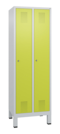C+P Garderobenschrank Evolo mit 2 Abteilen - Türen mit Lochbild, Abteilbreite 300 mm