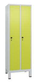 C+P Garderobenschrank Evolo mit 2 Abteilen - glatte Türen, Abteilbreite 300 mm