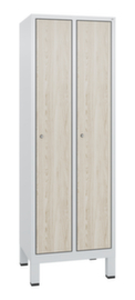C+P Garderobenschrank Evolo mit 2 Abteilen + Dekortüren, Abteilbreite 300 mm