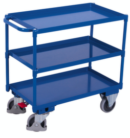 VARIOfit Tischwagen mit öldichten Wannen 995x695 mm, Traglast 400 kg, 3 Etagen