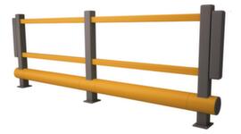 a.m.p.e.r.e. Rammschutzgeländer Rack Armour®, Handlauf mit Einzelplanke, Länge 9400 mm