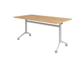 Fahrbarer Klapptisch, Höhe x Breite x Tiefe 750 x 1600 x 800 mm, Platte Asteiche