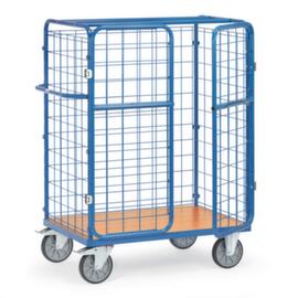 fetra Gitter-Paketwagen mit Tür, Traglast 600 kg, Ladefläche 1200 x 800 mm
