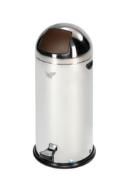 VAR Tretabfallbeh&auml;lter mit Klappdeckel aus Edelstahl, 52 l, silber