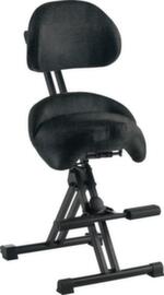 meychair Stehhilfe Futura Professional Comfort mit Fußstütze und Lehne, Sitzhöhe 590 - 730 mm, Sitz schwarz