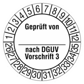 Prüfplakette Geprüft nach DGVU