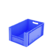 Euronorm-Sichtlagerbehälter mit Eingrifföffnung, blau, HxLxB 270x600x400 mm
