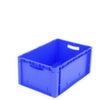 Euronorm-Stapelbehälter mit Doppelboden, blau, Inhalt 49 l