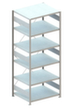 META System-Steckregal, Höhe x Breite x Tiefe 2500 x 1356 x 836 mm, 6 Böden