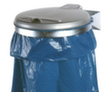 Müllsackhalter zur Wandbefestigung, für 120-Liter-Säcke, Deckel silber