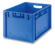 Euronorm-Stapelbehälter mit Rippenboden, blau, Inhalt 79 l