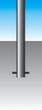 Edelstahl-Sperrpfosten, Höhe 900 mm, zum Einbetonieren Detail 2 S