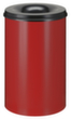 Selbstlöschender Papierkorb aus Stahl, 110 l, rot, Kopfteil schwarz