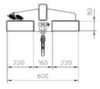 Bauer Geneigter Lastarm, Traglast 1000 kg, mit korrosionsschützender Zinkbeschichtung Technische Zeichnung 1 S