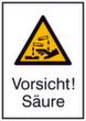 Warnschild vor ätzenden Stoffen, Aufkleber