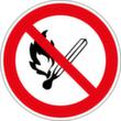 Verbotsschild Feuer offenes Licht und Rauchen verboten, Wandschild, Standard