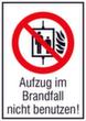 Verbotskombischild SafetyMarking® "Aufzug im Brandfall nicht benutzen", Aufkleber, langnachleuchtend