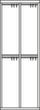 PAVOY Doppelstöckiger Umkleideschrank Basis mit Sitzbank + 2x2 Abteile, Abteilbreite 300 mm Technische Zeichnung 1 S