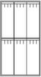 C+P Doppelstöckiger Umkleideschrank Evolo mit untergebauter Sitzbank + 3x2 ABteile, Abteilbreite 400 mm Technische Zeichnung 1 S