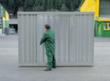 Säbu Verzinkter Materialcontainer FLADAFI® mit Flügeltür Milieu 4 S