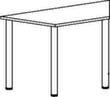 Trapezförmiger Konferenztisch, Breite x Tiefe 800 x 520 mm, Platte Ahorn Technische Zeichnung 1 S