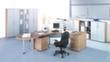Winkel-Schreibtisch Terra Nova mit C-Fußgestell, Breite x Tiefe 2000 x 800 mm, Platte Nussbaum Milieu 1 S