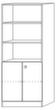 Kombiregal Sina mit Tür, 3 Regalfächer, Breite 800 mm, Nussbaum/Nussbaum Technische Zeichnung 1 S